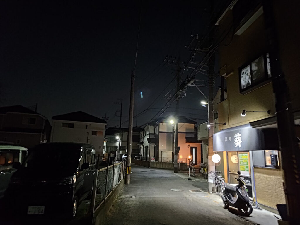 つい先ほど撮影したばかりの夜景サンプル